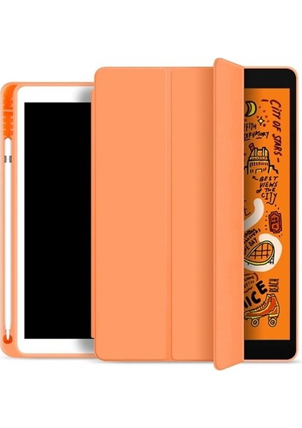 Apple iPad 10.nesil 10.9 2022 Kılıf Model A2696,A2757,A2777 Yatay Standlı Uyku Modlu Kalem Bölmeli Arkası Silikon Smart Kılıf