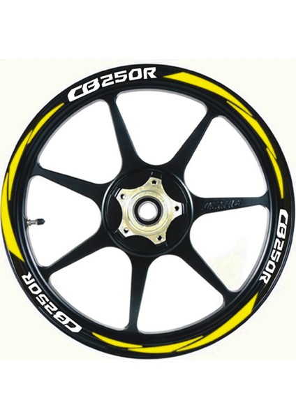 Motosiklet Jant Şeridi Sarı CB250R Uyumlu Yazılı Sağ-Sol/ön-Arka Clk-74