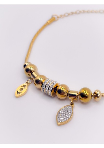 Çelik Bileklik Göz Detaylı Charmlı Bileklik fiyatları