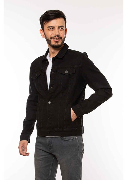 1702 Erkek Jean Ceket Black Wash indirimleri