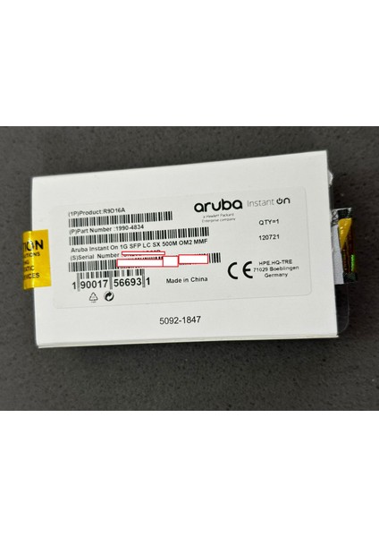 Instant On 1g Sfp Lc Sx 500M Om2 Mmf Transceiver Sku # R9D16A