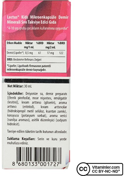 Tab Lectus Kids Demir 30 ml