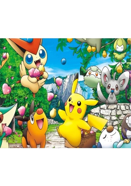 Pokemon Büyük Boy 20X24 cm A4 Yenilebilir Pasta Kurabiye Şeker Hamuru Kağıt Baskısı Dikdörtgen