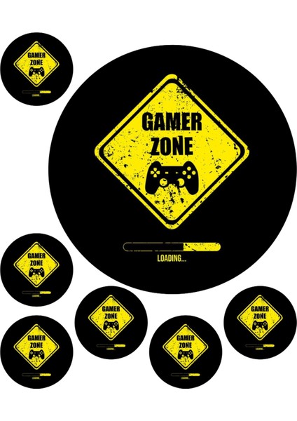 Gamer Zone 7 Adet A4 Yenilebilir Süsü Pasta Kurabiye Şeker Hamuru Kağıt Baskısı