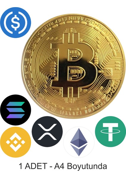 Bitcoin Kripto 7 Adet A4 Yenilebilir Süsü Pasta Kurabiye Şeker Hamuru Kağıt Baskısı