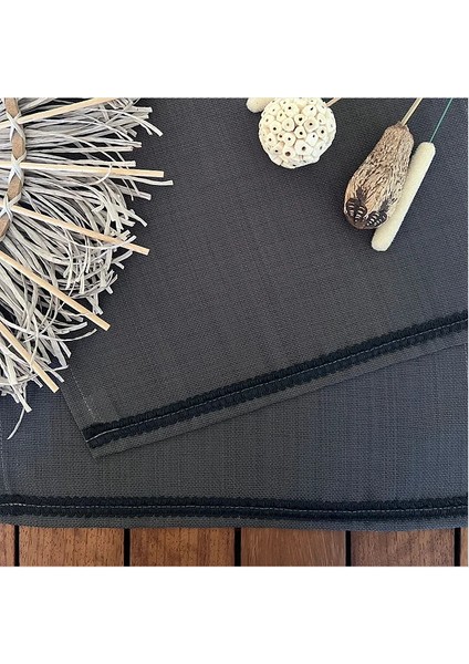Antrasit Linen Keten Kare Kesim Runner fırsatları