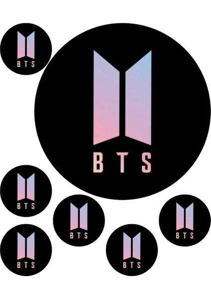 Bts 7 Adet Yenilebilir Süsü Pasta Kurabiye Cupcake Üzeri Şeker Hamuru Kağıt Baskısı