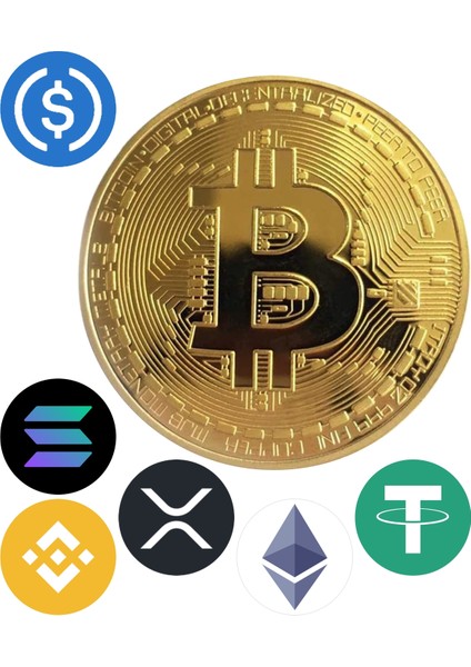 Bitcoin Kripto 7 Adet A4 Yenilebilir Süsü Pasta Kurabiye Şeker Hamuru Kağıt Baskısı