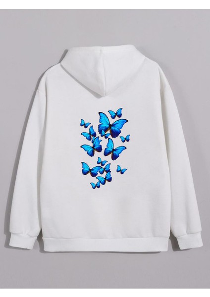 Kelebek Baskılı Sweatshirt Sırt