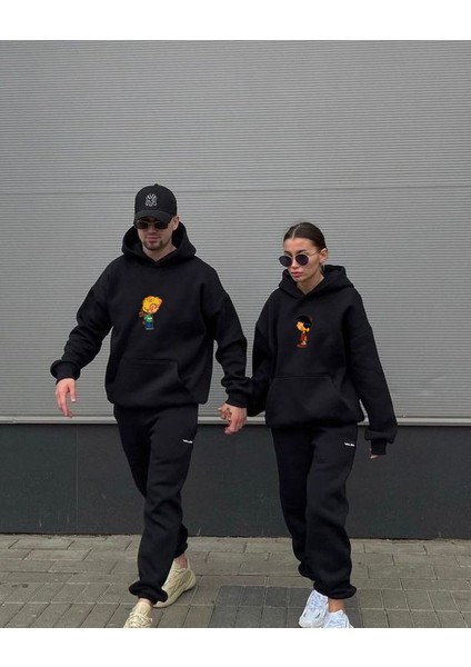 Cedric & Chen Baskılı Sevgili Kombini Sweatshirt 2 Adet