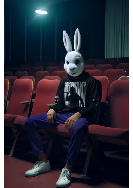 Sagopa Kajmer Temalı Özel Tasarım Oversize Siyah Kapüşonlu Sweatshirt