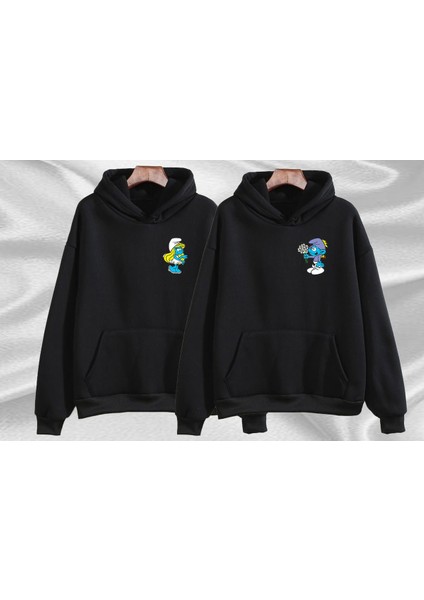 Şirinler Baskılı Çift Sweatshirt 2 Adet