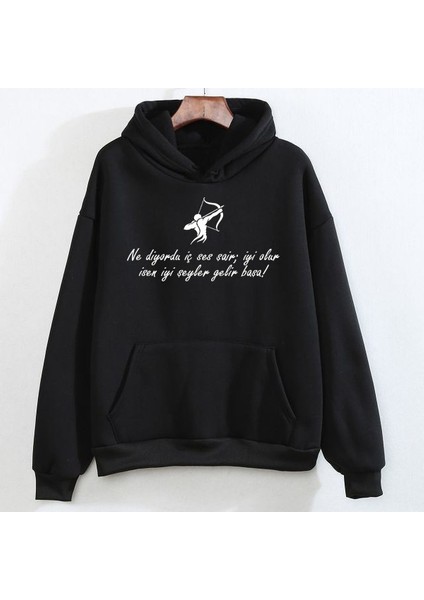 Yay Burcu Iç Sesi Siyah Sweatshirt Hoodie