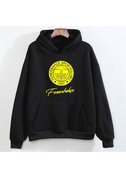 Fenerbahçe Altın Tasarımlı Siyah Sweatshirt