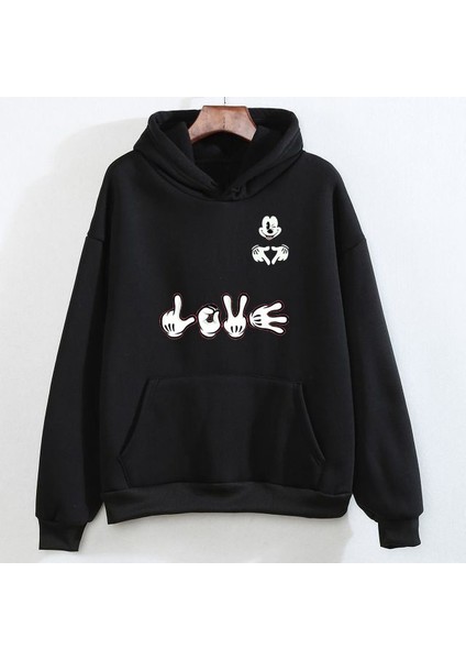 Micky Love Yazılı Hediyelik Hoodie