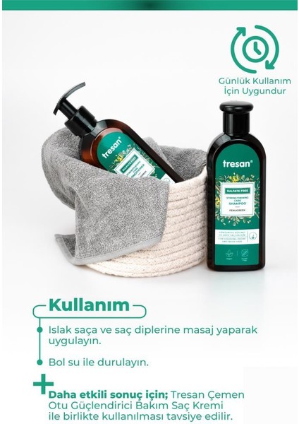 Çemen Otu Güçlendirici Sülfatsız Bakım Şampuanı 300 ml + Saç Kremi 300 ml