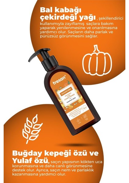 Bal Kabağı Çekirdeği Onarıcı Sülfatsız Bakım Saç Kremi 300 ml x 2 Adet