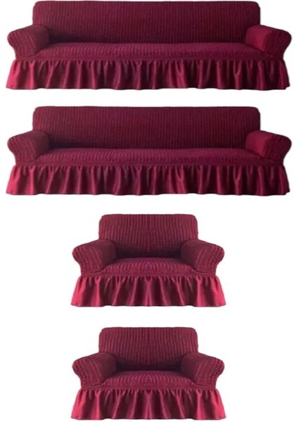 Bürümcük Lastikli Kanepe Örtüsü Likralı Koltuk Örtüsü Iki 3lü Iki Tekli Çekyat Örtüsü