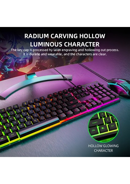 Tmk-03 Gaming Rgb Işıklı Kablolu Q Klavye ve Mause Seti