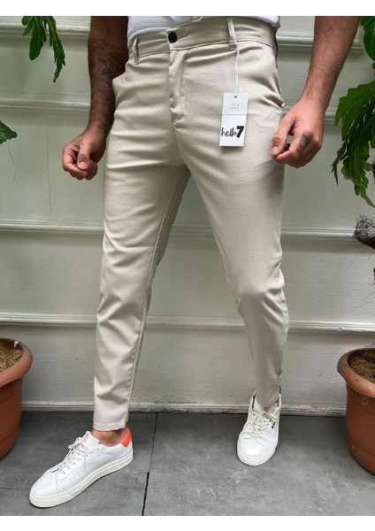 Erkek Slimfit Keten Pantolon