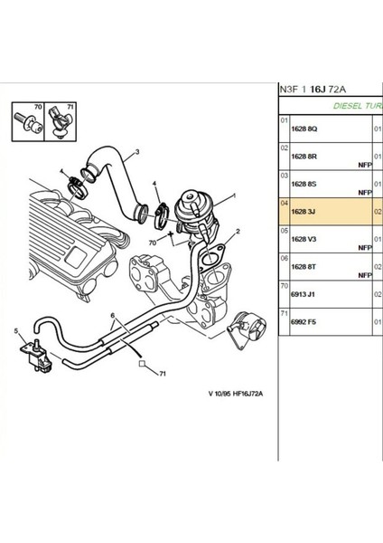 Egr Kelepçesi Ford Peugeot Citroen Dv4-Dv6 (ITH16283J-KB10093-BPE260021-16283J)