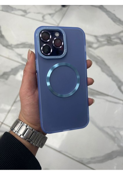 Apple Iphone 14 Pro Max Mat Magsafe Kılıf Mavi