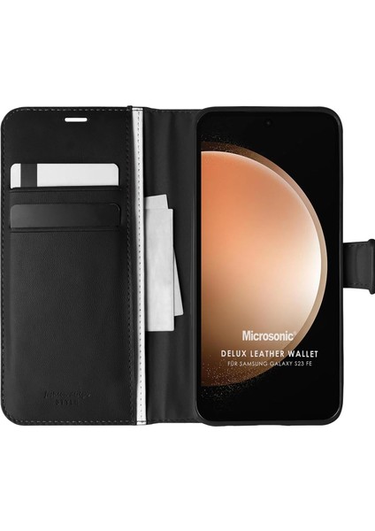 Samsung Galaxy S23 Fe Kılıf Delux Leather Wallet Siyah