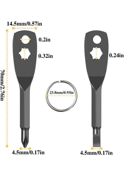 I Tornavida Aracı-8 x Anahtarlık Tornavida-Siyah ve Gümüş (Yurt Dışından)
