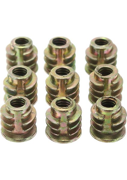 50 Adet Çinko Alaşımlı Ahşap Mobilya Altıgen Soket Sürücü Başlı Vidalı Dişli Ekleme Somunu (Yurt Dışından)