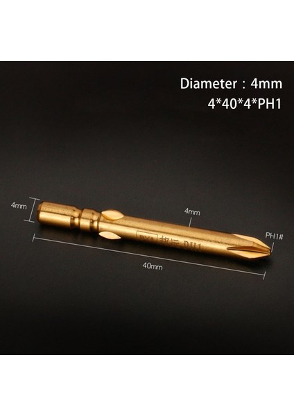 10 Adet 40MM 4.0xph1 Çapraz Tornavida Bit Manyetik Altıgen Çapraz Kafa Elektrikli Tornavida Bit (Yurt Dışından)