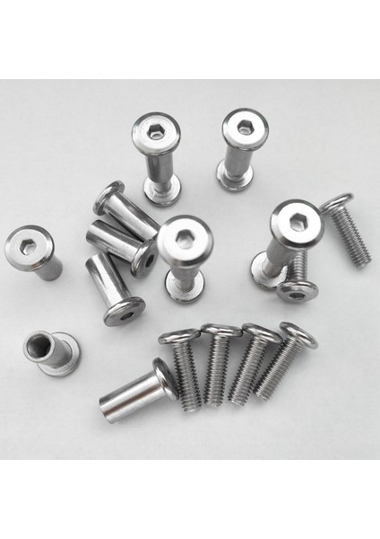 Bağlama Vidaları-10 x Tek Vida (M6 x 20MM) 10 x Çift Kilitli Somun (M6 x 18MM)-GÜMÜŞ (Yurt Dışından) fiyatları