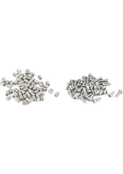 60 Adet M2X4MM Phillips Yuvarlak Başlı Vidalar Cıvata ile 50 Adet M3X4MM Hex Lokma Seti Kapak Noktası Grub Vidalar (Yurt Dışından)