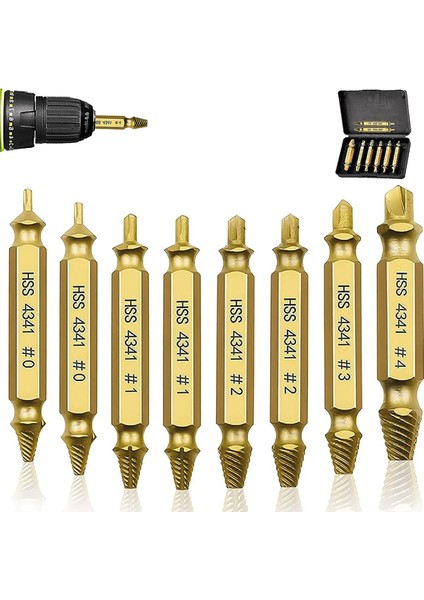 Kolayca Sökmek Için 8 Adet Hasarlı Vida Çıkarıcı Kiti Ortak Boyut (Yurt Dışından) fiyatları