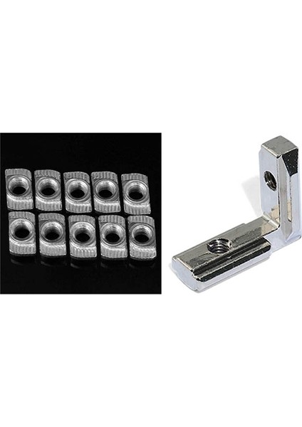 100X M5 Çekiç Somun Karbon Çelik Alüminyum Konnektör ve 20 Adet T Yuvası L Şekli Iç Iç Köşe Konektörü Bağlantı Braketi (Yurt Dışından) modelleri