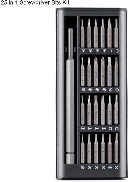 25 Adet Tornavida Seti Hassas Manyetik Uçlar Dıy Sökülebilir Tornavida (Yurt Dışından)