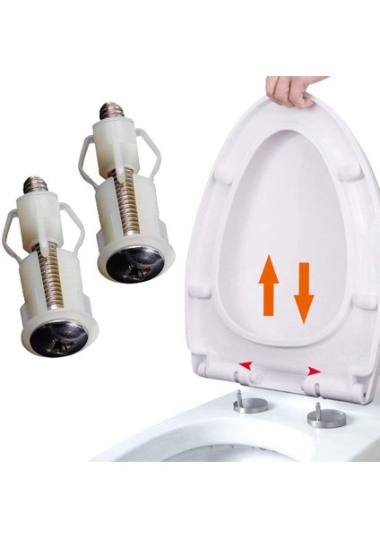 Genişletme Cıvatası Sabitleme Aksesuarları-4 x Klozet Kapağı Sabitlemesi 2 x Klozet Kapağı Menteşesi Vidası Wc Delik Sabitleme-Beyaz ve Siyah (Yurt Dışından)