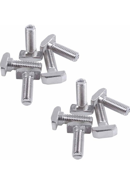 M8 Konu T-Yuvası Drop-In Saplama Sürgülü Vida Cıvata Gümüş Ton 10 Adet (Yurt Dışından)