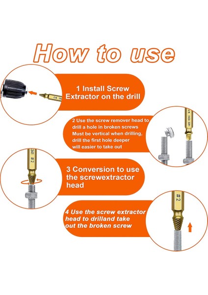 Kolayca Sökmek Için 8 Adet Hasarlı Vida Çıkarıcı Kiti Ortak Boyut (Yurt Dışından) modelleri
