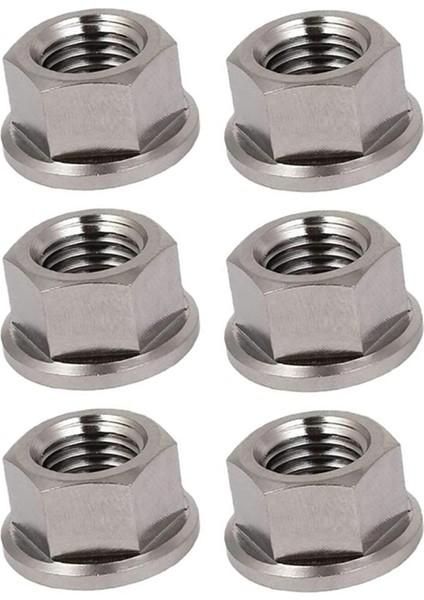 6 Adet M10 x 1.25MM Kaymaz Tc4 Titanyum Ti Flanşlı Somun Bisiklet Motosiklet Vidaları Vida Bağlantı Elemanı (Yurt Dışından)