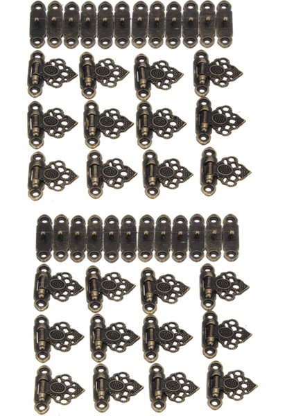 24X Antik Pirinç Dekor Takı Biblo Ahşap Kutu Çile Klipsler Mandalı Kanca + Vidalar (Yurt Dışından) fiyatları