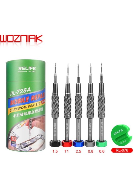 Relıfe RL-728A 2d Cep Telefonu Bakım Tornavida Seti T1 Çapraz 1.5 2.5 Y0.6 Profesyonel Temizleme Cıvata Sürücü Araçları Kiti (Yurt Dışından)
