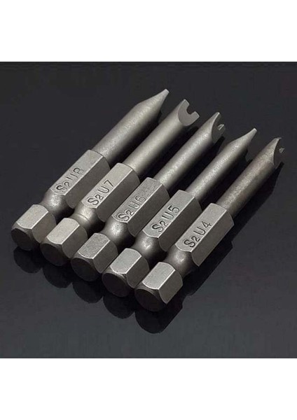 5 Adet Set Güvenlik Bit Seti Kurcalamaya Dayanıklı Tornavida Matkap Ucu Tornavida Uçları Hex Shank Manyetik U Şekilli 1/4 Inç Sürücü Uçları El (Yurt Dışından)