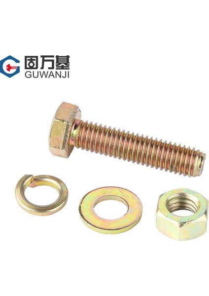 Renkli Galvanizli 8.8 Sınıf Dış Altıgen Vida Seti Daquan Vida Somunu Cıvata Kombinasyonu Daquan M6M8M10M12 (Yurt Dışından) modelleri