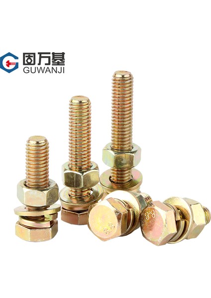 Renkli Galvanizli 8.8 Sınıf Dış Altıgen Vida Seti Daquan Vida Somunu Cıvata Kombinasyonu Daquan M6M8M10M12 (Yurt Dışından) fırsatları