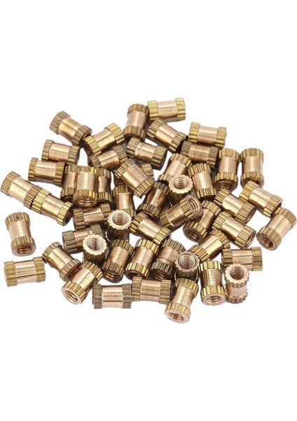 Bradoo-50 Adet Dişi Dişli Tırtıllı Somun Yuvarlak Enjeksiyon Kalıplama Pirinç Dişli Ekleme Gömme Somun Çeşitleri Kiti (Yurt Dışından)