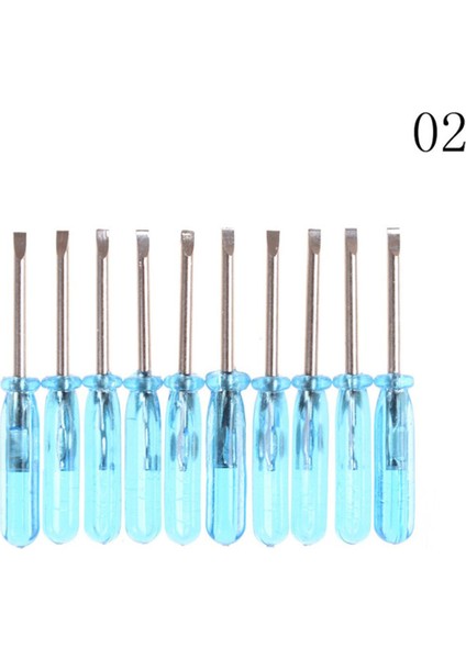 10 Adet Plastik Saplı Güdük Mini Cep Çapraz Düz Uçlu Tornavida Aracı Podazz (Yurt Dışından)
