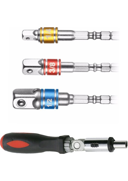 Adet 0-180 Derece Çok Fonksiyonlu Cırcırlı Tornavida 1/4 Inç Iç Altıgen ve 1 Takım/3 Adet Hex Matkap Güç Bit Soket Sürücü Adaptörü Uzatma 1/4 Inç 3/8 Inç 1/2 Inç (Yurt Dışından) indirimleri