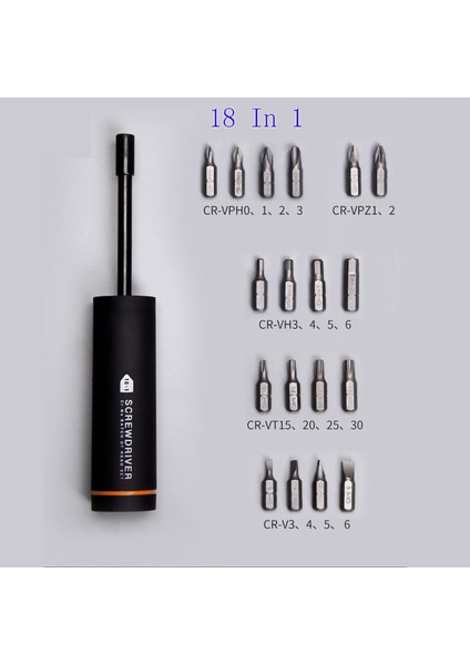 Mihome Jıuxun 18-In-1 Tornavida Seti Siyah Takım Elbise 18 Ince Toplu Tekerlek Depolama Tasarımı Bir Üst Tornavida Aracı Set (Yurt Dışından) modelleri