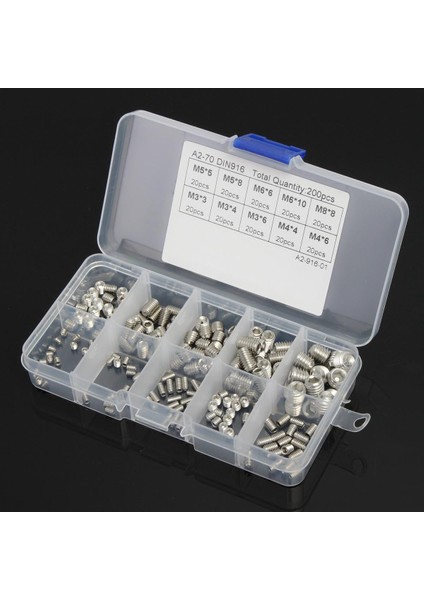 Kakao 200 Adet M3 M5 M6 M8 Paslanmaz Çelik Altıgen Lokma Seti Vida Çeşitleri (Yurt Dışından)
