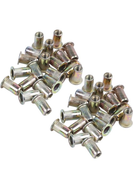 Flyeer 40 Adet Düz Kafa Metrik Çelik M5 Kör Uçlu Perçin Somunu (Yurt Dışından)